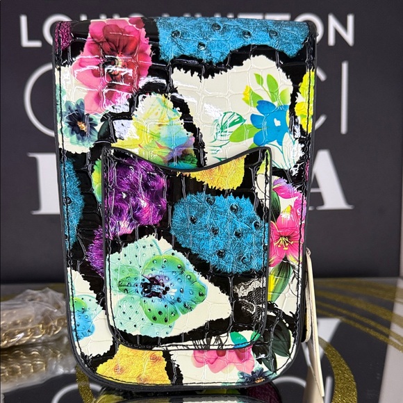 Dellow World Multicolor Floral Croc-Embossed Crossbody Bag - Picture 5 of 7